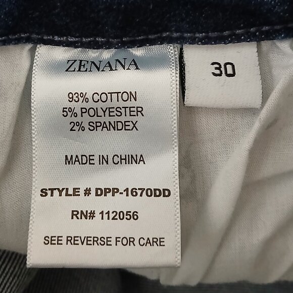 Zenana Jeans Size 30 Charlotte High Rise Mom Distressed Blue Denim Stretch - Picture 8 of 9